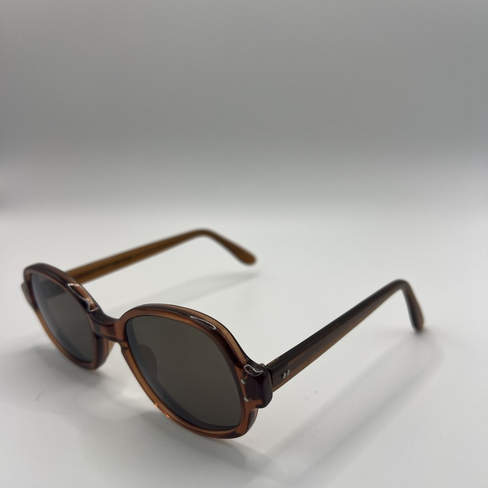 Vintage ROMCO 4 1/2 - 5 3/4 Sunglasses 50mm-22 Brown Square Frames VTG Military